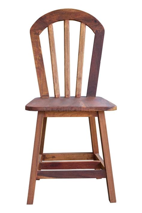 Front View Of Old Wooden Chair Isolated On White Stock Image Image Of