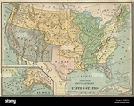 Territorial Development of the United States America, map circa 1890 ...