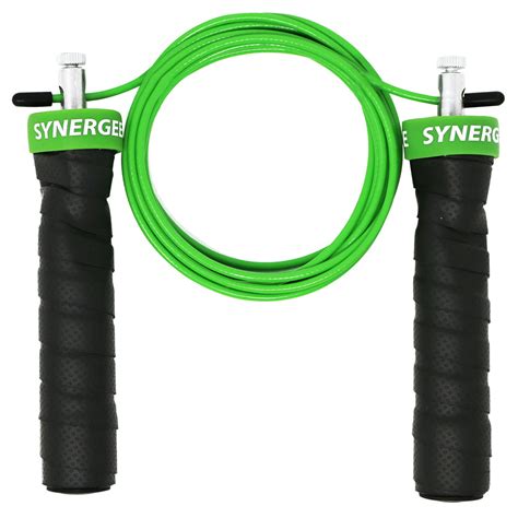 Synergee Electric Green Speed Jump Rope 2 Adjustable 10 Ft Cable