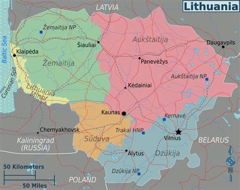 Lithuania Kaliningrad Map