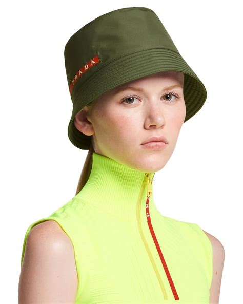 Prada Green Technical Fabric Bucket Hat Rihannas Green Prada Bucket