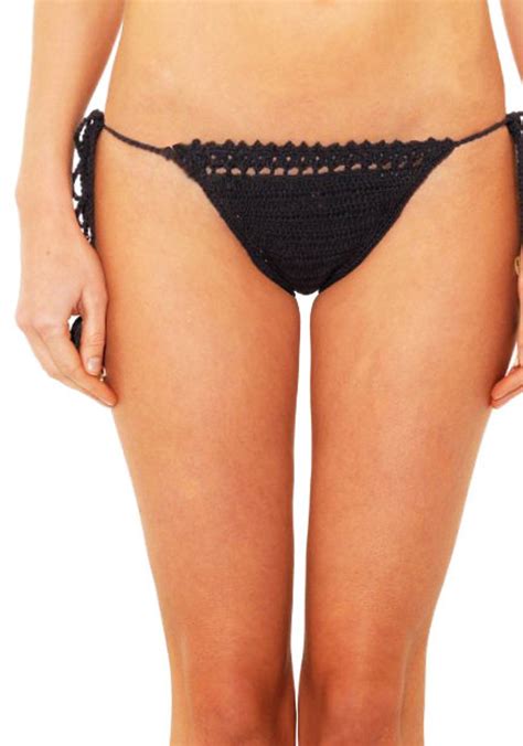 Black Bikini Bottom Brazilian Bikini Beachwear Crochet Sexy Etsy