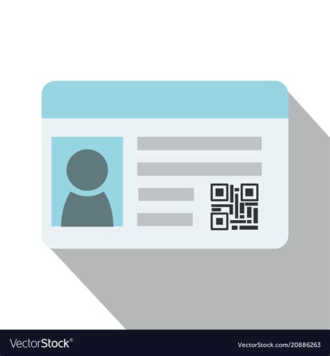 Flat Identification Card And Qr Code Royalty Free Vector