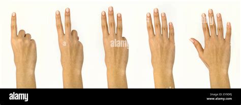 Female Finger Counting Gesture Stock Photo Alamy