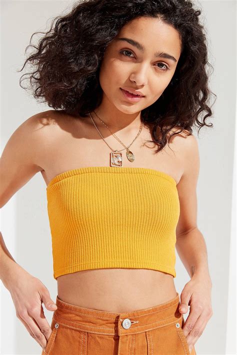 uo hallie ribbed knit tube top urban outfitters tube top outfits tube outfit top summer