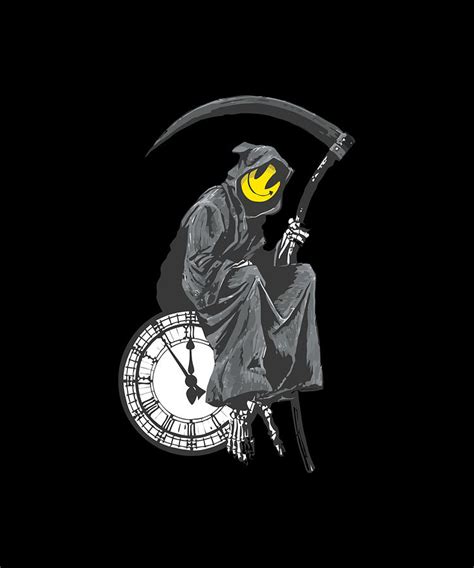 Banksy Grim Reaper Clock Digital Art By Vern Muller