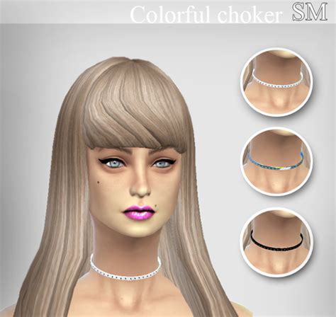 My Sims 4 Blog Colorful Chokers By Simaniacos