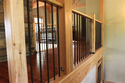 Wood And Rebar Railing Loft Railing Staircase Design Indoor Railing