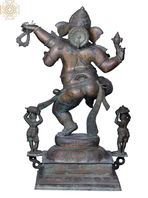 36 Large Dancing Ganesha Panchaloha Bronze Idol From Swamimalai