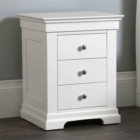 New And Exclusive Jolie White 3 Drawer Bedside Sale