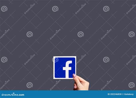 Facebook Sign Global Network Hand Fb App Purple Editorial Image Image