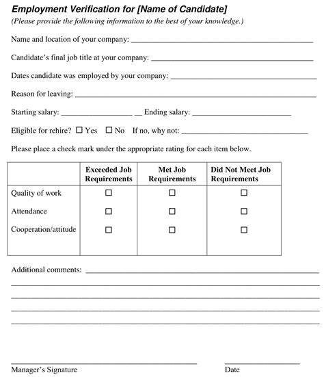 What to include and what not to include. Sample Blank Employment Verification Letter | Every Last ...