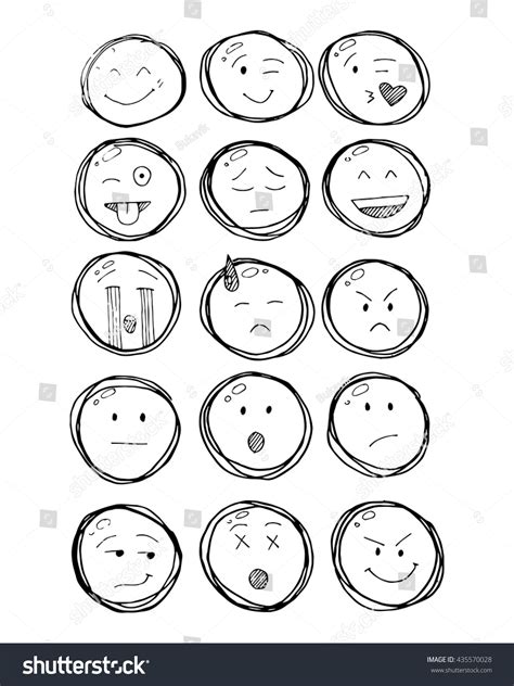 Emoji Outline Drawings