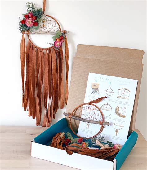 Diy Floral Dream Catcher Kit Make Your Own Dreamcatcher Rust Orange