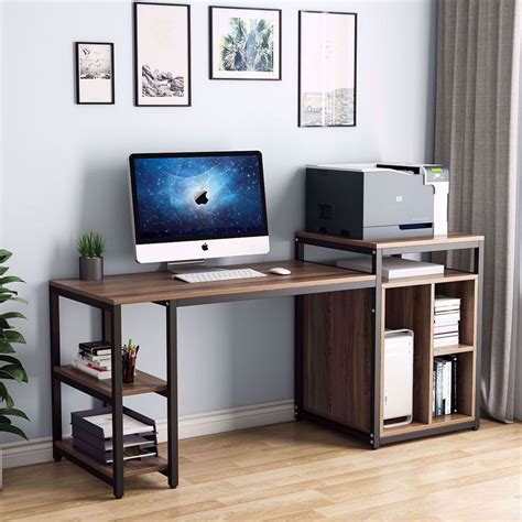 Tribesigns Computer Desk With Storage Shelf 47 Inch Home Office Desk