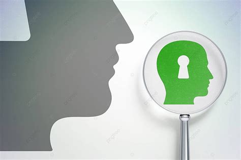 Digital Advertising Idea Head Silhouette With A Keyhole And Magnifying