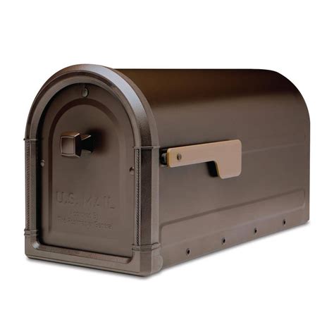 gaines manufacturing keystone series aluminum post mount mailbox bronze with antique bronze ks