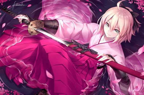 anime anime girls fate grand order sakura saber girls with swords