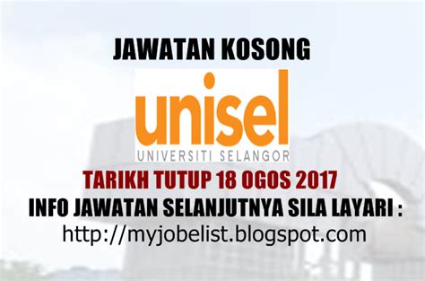 Maybe you would like to learn more about one of these? Jawatan Kosong di Universiti Selangor (UNISEL) - 18 Ogos 2017