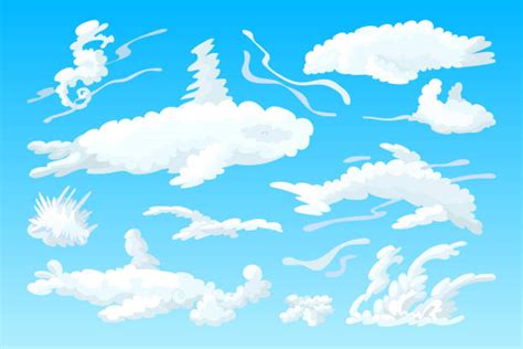 Cartoon Of The Stratus Clouds Illustrations Royalty Free Vector