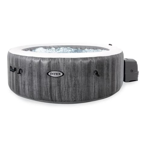 Intex Purespa Plus 77 In X 28 In 4 Person Greywood Inflatable Hot Tub