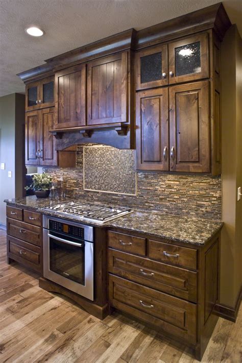 Kitchen cabinets don't have to be brown wood to be rustic. corbels, cabinets, cabinetry, kitchen, wood, wooden ...