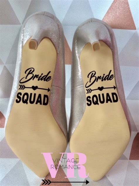 Bride Squad Team Bride Wedding Day Shoe Decal Vinyl Etsy