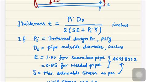 Hdpe Pipe Wall Thickness Calculation Thickness Pipe Calculation Wall
