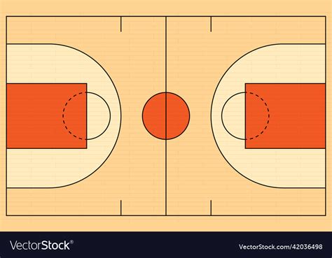 Basketball Court Top View Layout Royalty Free Vector Image