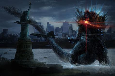 Godzilla In Ny City By ~cheungchungtat On Deviantart Godzilla 2014