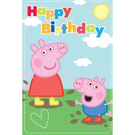 Peppa Pig 2 Today 2nd Birthday Card And Badge T Ebay