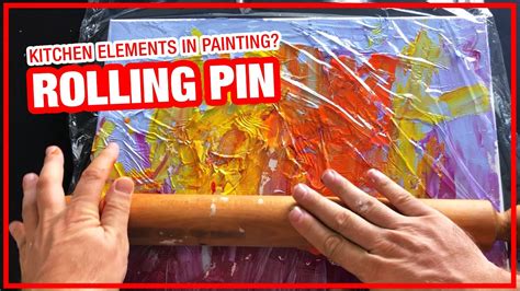 Rolling Pin Abstract Painting Demo Day 014 For Beginners Daily