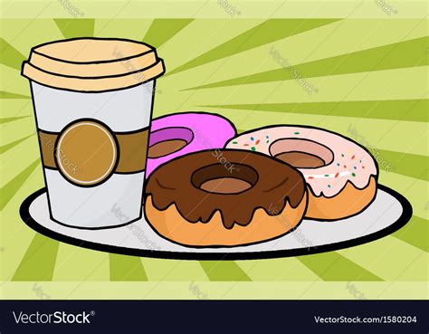 Cartoon Donuts Royalty Free Vector Image Vectorstock