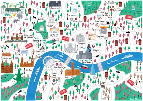 Illustrated Maps Illustrated Map London Illustration London Art
