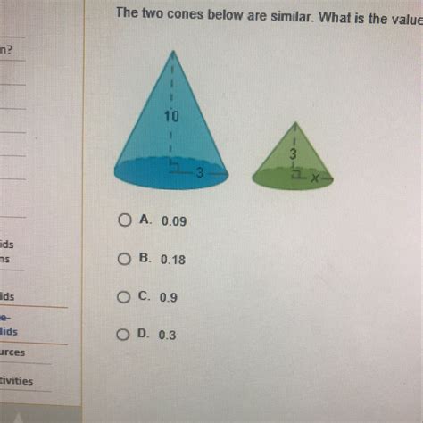 The two cones below are similar what is the value of x - Brainly.com