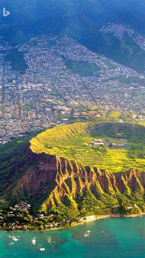 Aerial View Of Diamond Head Oahu Hawaii Aerial View Travel