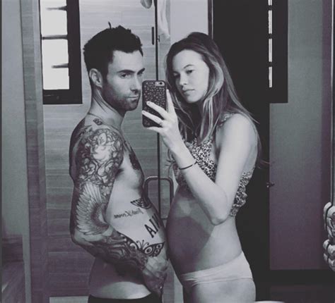 Adam levine & wife expecting first child — congrats. Proud Adam Levine shares new photo of pregnant wife Behati ...
