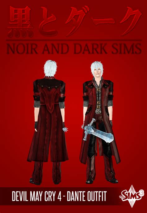 Ts3 Devil May Cry 4 Dante Outfit Noir And Dark Sims