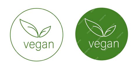 Premium Vector Vegan Icon Logo Vegetarians Illustration Symbol Eco