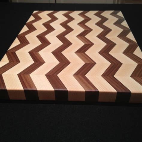 Hand Crafted Chevron Pattern Cutting Board By Magnolia Place Woodworks