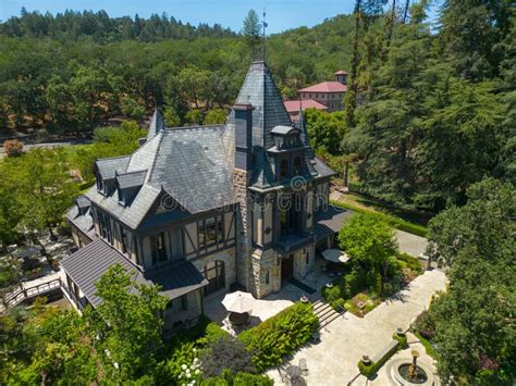 Tudor Mansion Winery Building From The Air Stock Image Image Of