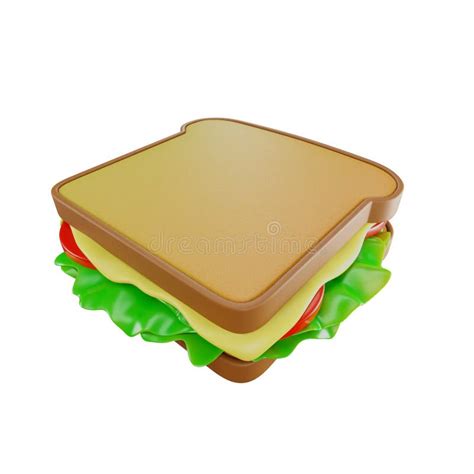 Sandwich Icon White Toasted Bread With Lettuce Cheese And Tomatoes