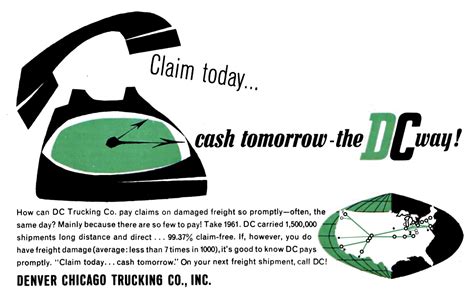 Denver Chicago Trucking, 1962 : r/vintageads