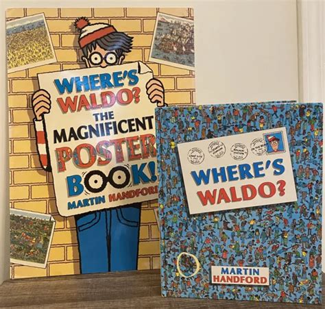 Where S Waldo First Us Edition Book Lot Poster 1987 1991 Martin Handford Banned 39 99 Picclick