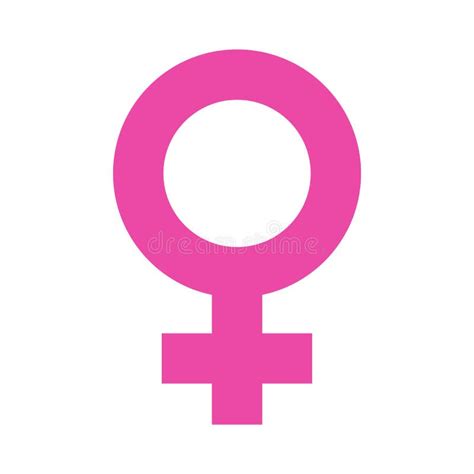 Símbolo Femenino Con Diseño De Color Rosado Simple De Contorno Signo De Género Del Vector De