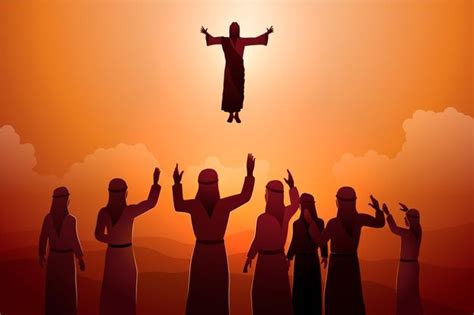 Download Ascension Day Illustration With Jesus And Followers For Free