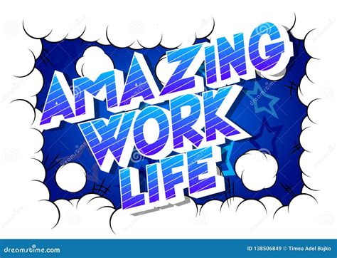 Amazing Work Life Comic Book Style Words Stock Vector Illustration