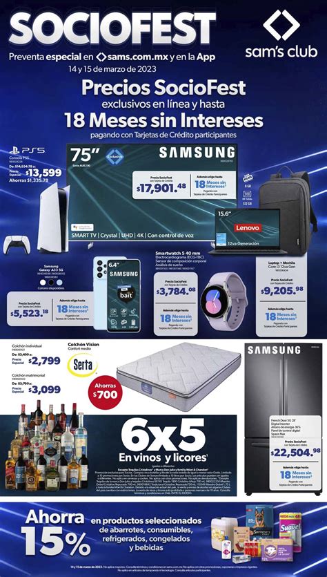 Cuponera Sams Club Socio Fest Folleto Preventa 14 y 15 de marzo 2023