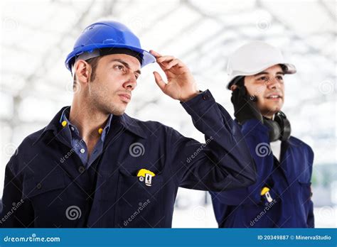 Two Engineers In A Construction Site Stock Image Image Of Plant Hard