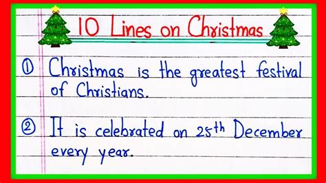 10 Lines On Christmas Essay Essay On Christmas 10 Lines In English